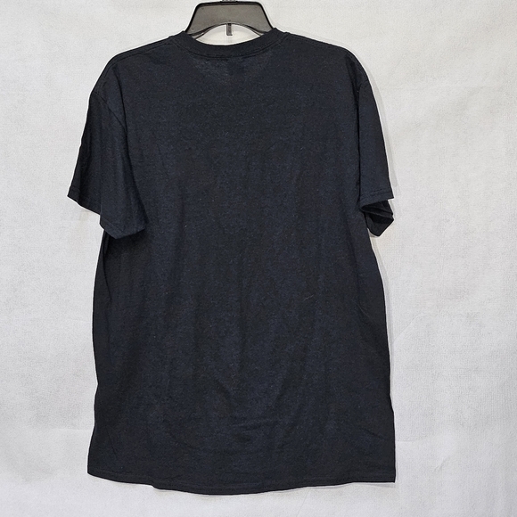 Gildan "Who Dat" Saints Gold Glitter HTV Black T-Shirt 100% Cotton Size L - Picture 3 of 4